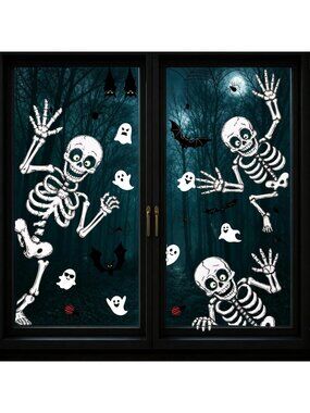 💀 Halloween Window Clings Decor Halloween Decorations Skeleton Ghost Stickers